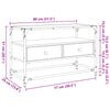 Räuchereiche TV-Tisch Glasplatte Scordili 80x35x51cm (Holz)
