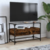 Räuchereiche TV-Tisch Glasplatte Scordili 80x35x51cm (Holz)