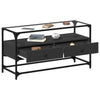 Schwarzer TV-Schrank mit Glasplatte Scordili 98x35x51cm (Holz)