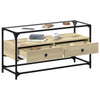 Sonoma Eiche TV-Möbel Glasplatte Scordili 98x35x51cm (Holz)