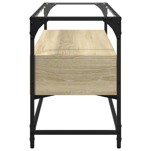 Sonoma Eiche TV-Möbel Glasplatte Scordili 98x35x51cm (Holz)