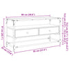 Sonoma Eiche TV-Möbel Glasplatte Scordili 98x35x51cm (Holz)