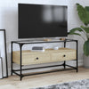 Sonoma Eiche TV-Möbel Glasplatte Scordili 98x35x51cm (Holz)