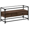 Braunes Eichenholz TV-Board Scordili 98x35x51cm mit Glasplatte (Holz)