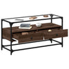 Braunes Eichenholz TV-Board Scordili 98x35x51cm mit Glasplatte (Holz)