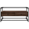 Braunes Eichenholz TV-Board Scordili 98x35x51cm mit Glasplatte (Holz)