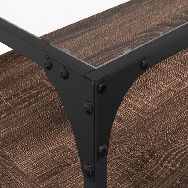Braunes Eichenholz TV-Board Scordili 98x35x51cm mit Glasplatte (Holz)