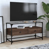Braunes Eichenholz TV-Board Scordili 98x35x51cm mit Glasplatte (Holz)