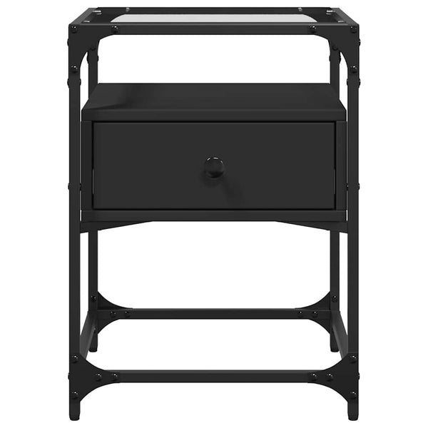 Schwarze Nachttische Karie 40x40x55cm (2 Stück Holz)