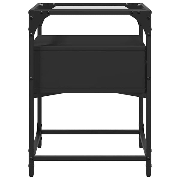 Schwarze Nachttische Karie 40x40x55cm (2 Stück Holz)