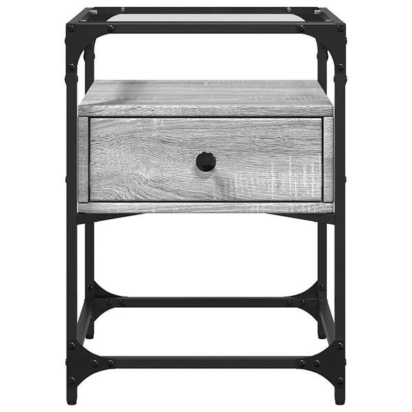Nachttisch Karie, grau, 40x40x55cm (Holz)