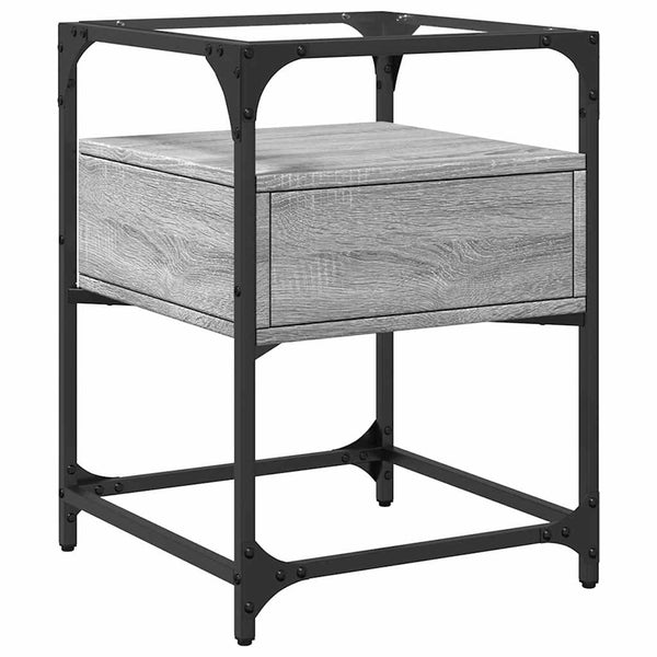 Nachttisch Karie, grau, 40x40x55cm (Holz)