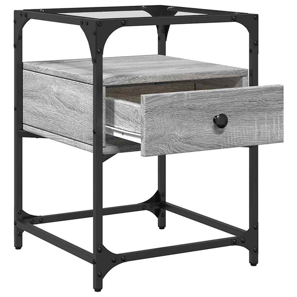 Nachttisch Karie, grau, 40x40x55cm (Holz)