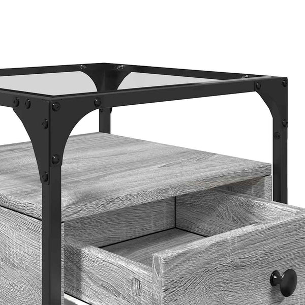 Nachttisch Karie, grau, 40x40x55cm (Holz)