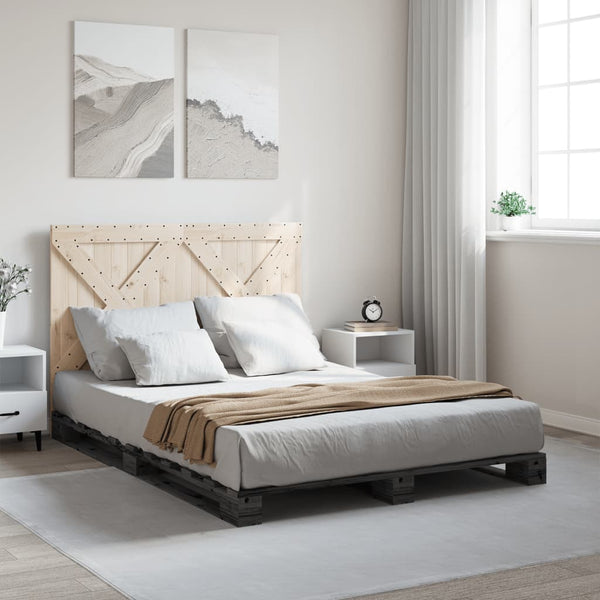 Bettgestell Busu Grau mit Kopfteil 140x200cm (Kiefer)