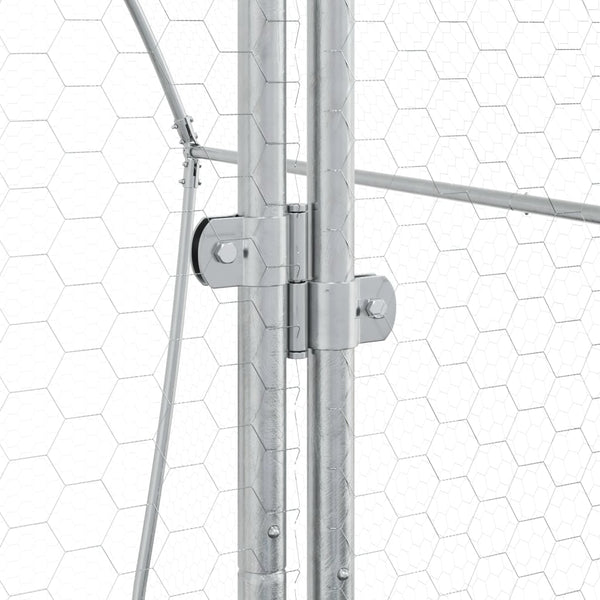 Silberner Kaninchenkäfig Susane 100x105x120cm (verzinkter Stahl)
