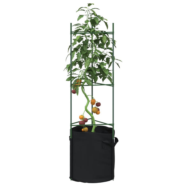 Tomatenkäfig mit Pflanzbeutel Dunarica 116cm (4 Stk. Stahl und PP)