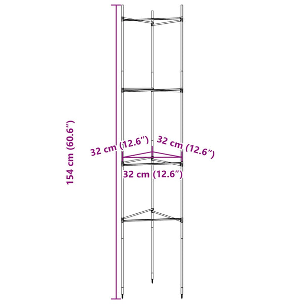 Tomatenkäfig Dunarica 154cm (4 Stück Stahl und PP)