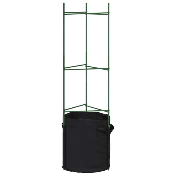 Tomatenkäfig mit Pflanzbeutel Dunarica 116cm (6 Stück Stahl und PP)