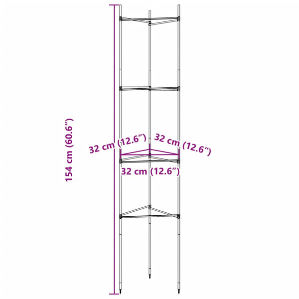 Tomatenkäfig Dunarica 154cm (6 Stk. Stahl und PP)