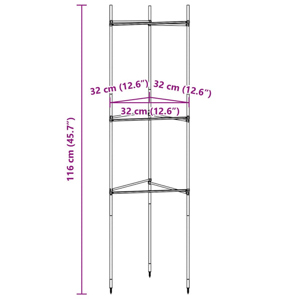 Tomatenkäfig Dunarica 116 cm (8 Stück Stahl und PP)