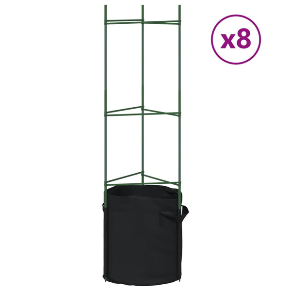 Tomatenkäfig mit Pflanzbeutel Dunarica 116cm (8 Stk. Stahl und PP)