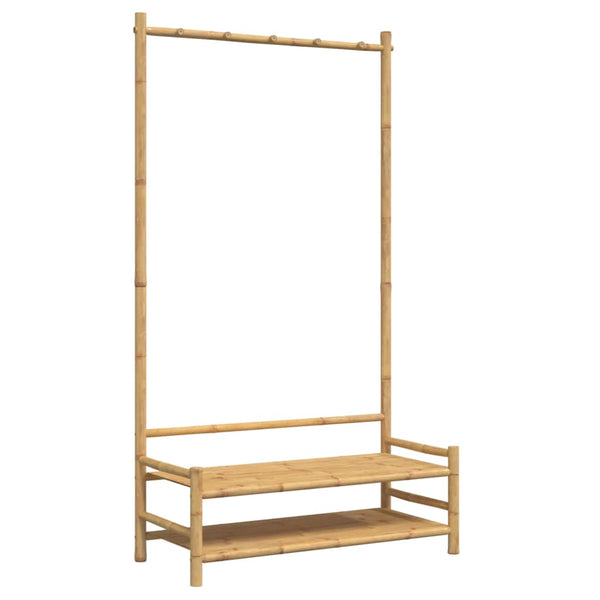 Kleiderständer mit Regalen Priscilia 103x40x183cm (Bambus)
