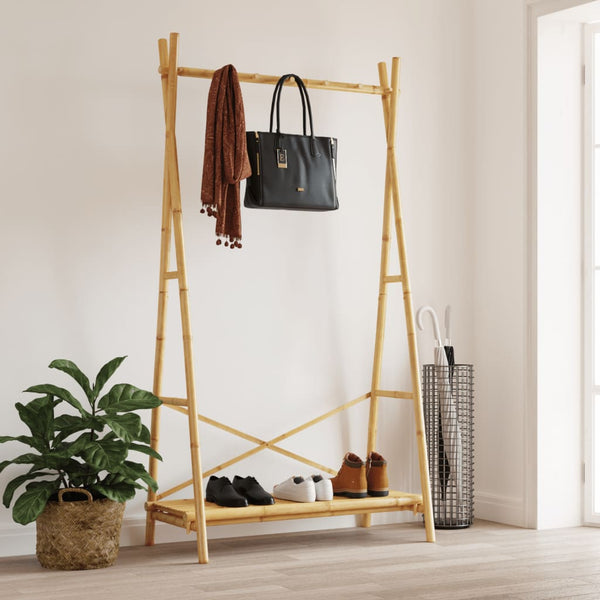 Kleiderständer mit Regal Abdulla 102x50x190cm (Bambus)
