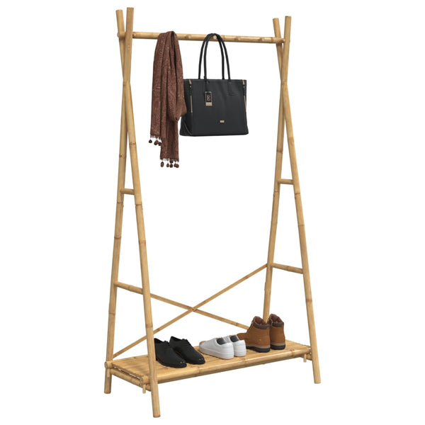 Kleiderständer mit Regal Abdulla 102x50x190cm (Bambus)
