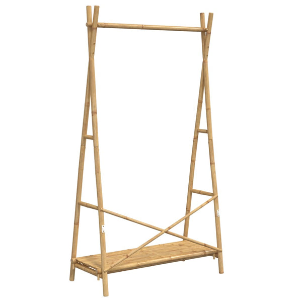 Kleiderständer mit Regal Abdulla 102x50x190cm (Bambus)