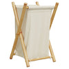 Cremefarbener Wäschekorb Craiut 41,5x36x63,5cm (Bambus)