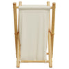 Cremefarbener Wäschekorb Craiut 41,5x36x63,5cm (Bambus)