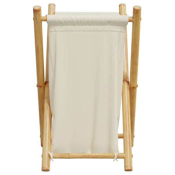 Cremefarbener Wäschekorb Craiut 41,5x36x63,5cm (Bambus)