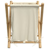 Cremefarbener Wäschekorb Craiut 45x55x63,5cm (Bambus)