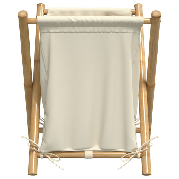 Cremefarbener Wäschekorb Craiut 45x55x63,5cm (Bambus)