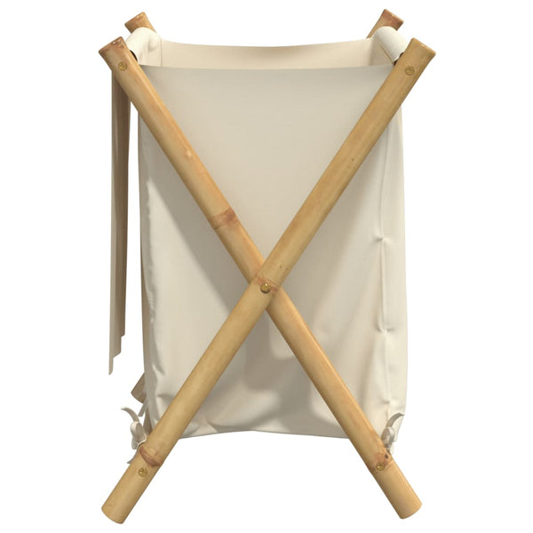Cremefarbener Wäschekorb Craiut 45x55x63,5cm (Bambus)