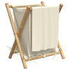 Cremefarbener Wäschekorb Craiut 45x55x63,5cm (Bambus)