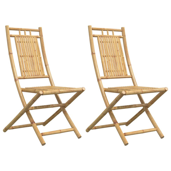 Klappbarer Gartenstuhl Budomir 46x66x99cm (2 Stück Bambus)