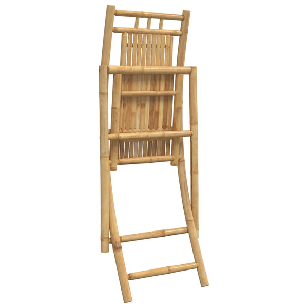 Klappbarer Gartenstuhl Budomir 46x66x99cm (2 Stück Bambus)