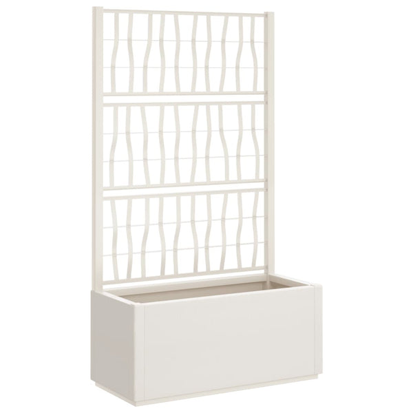 Weißer Blumenkasten für draußen mit Spalier Maamoun 80x36x140cm (pp)