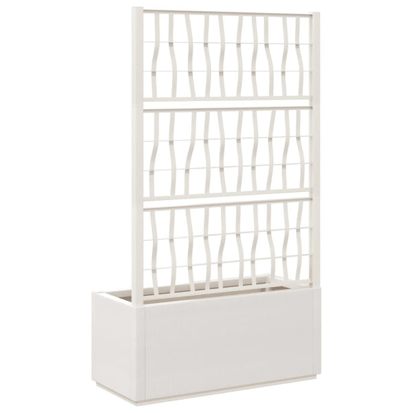 Weißer Blumenkasten für draußen mit Spalier Maamoun 80x36x140cm (pp)