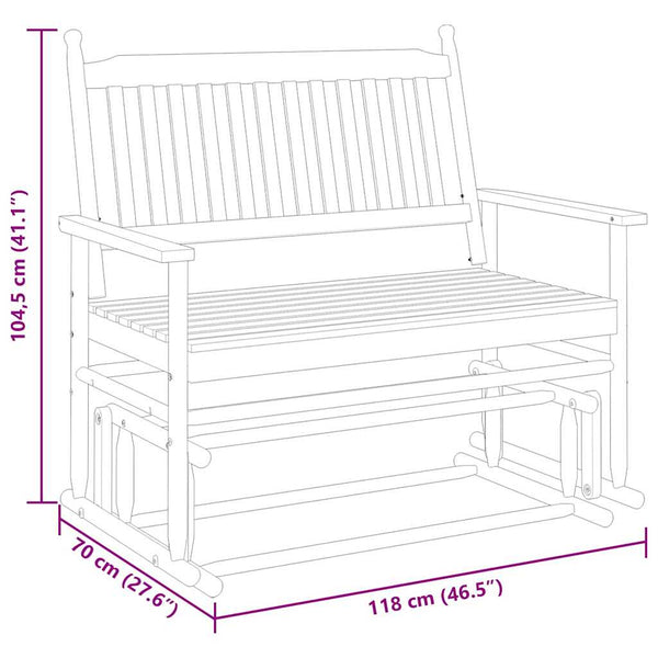 Schwarze Ruderbank Liubco 118x70x104,5cm (Espe)