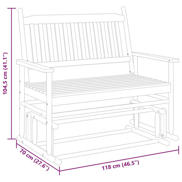 Weiße Schaukelbank Liubco 118x70x104,5cm (Espe)