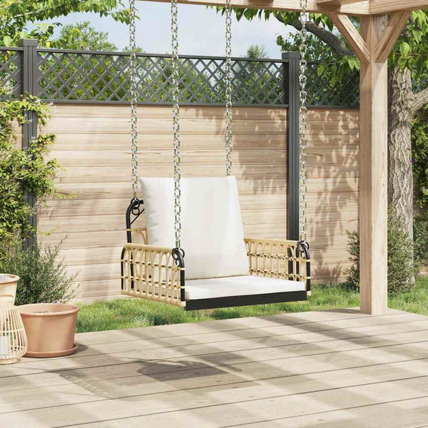 Schaukelstuhl mit Kissen Lazareta 63x58x39cm (Polyrattan und Stahl)