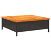 Schwarzer Gartentisch Vincenza 70x70x25cm (Rattan und Akazienholz)