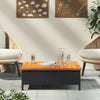 Schwarzer Gartentisch Vincenza 70x70x25cm (Rattan und Akazienholz)