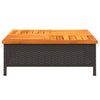 Schwarzer Gartentisch Vincenza 70x70x25cm (Rattan und Akazienholz)