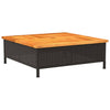 Schwarzer Gartentisch Vincenza 70x70x25cm (Rattan und Akazienholz)
