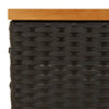 Schwarzer Gartentisch Vincenza 70x70x25cm (Rattan und Akazienholz)