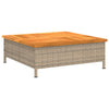 Beige Gartentisch Vincenza 70x70x25cm (Rattan und Akazienholz)